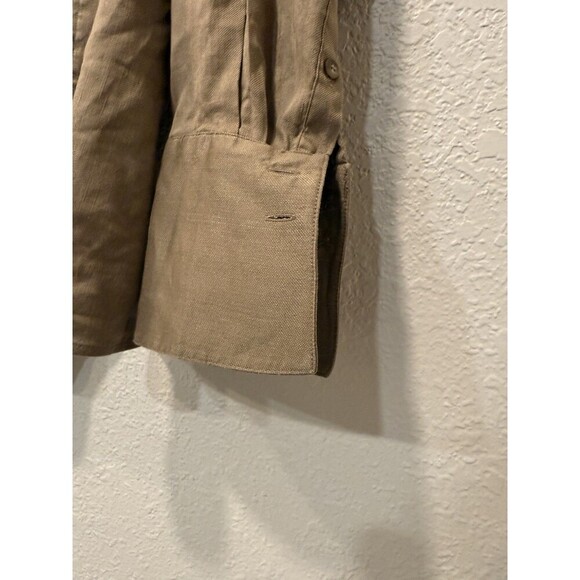 Frame Arie Linen-Blend Shirt in Dest Color Classic Button Up Capsule Wardrobe L - Picture 7 of 7